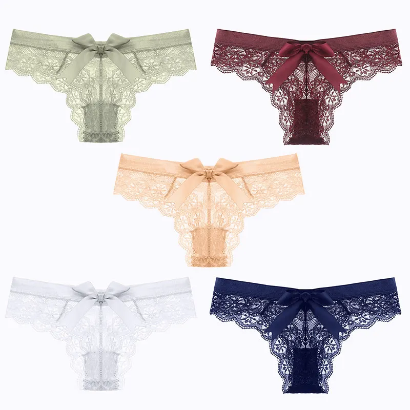 

2021 Sexy Solid Color Women's Thongs Panties Lace Lingerie Underwear For Women Sensual Lingerie Woman Thong Panties Strings Lace