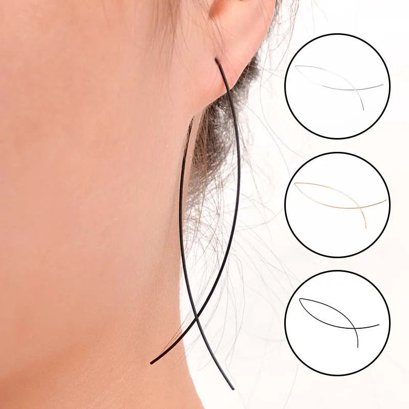 Женские серьги подвески металлические золотого и серебряного