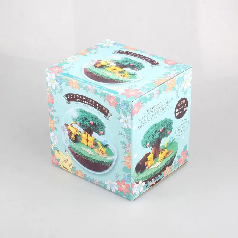

New Pokemon 12CM Pikachu Elf Ball Scene Set Crystal Ball Decoration Model Kawaii Fun Collection Toy Children Gift