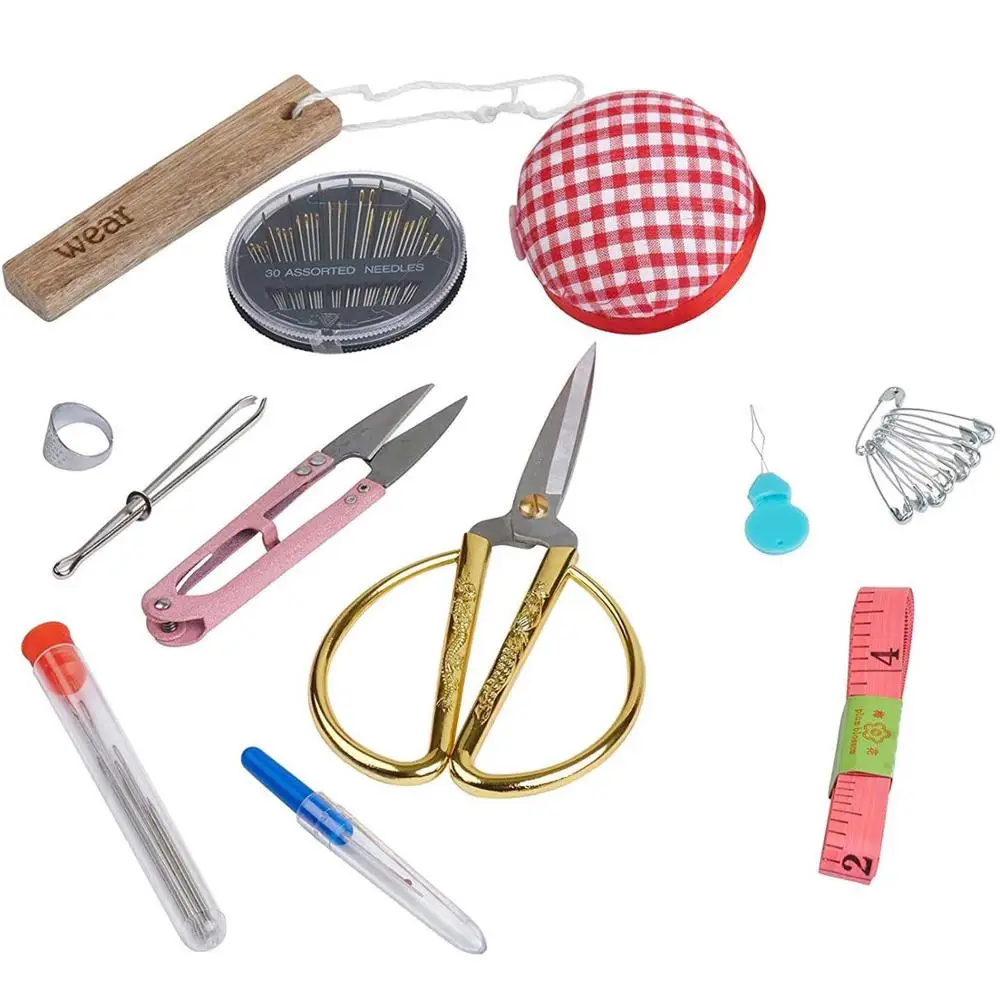 Корзина Коробка с комплектом для шитья деревянная ручная работа набор