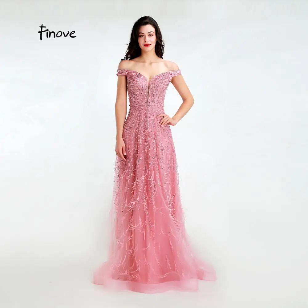 Finove новинка 2020 элегантное вечернее платье с вырезом лодочкой и бисером а-силуэт