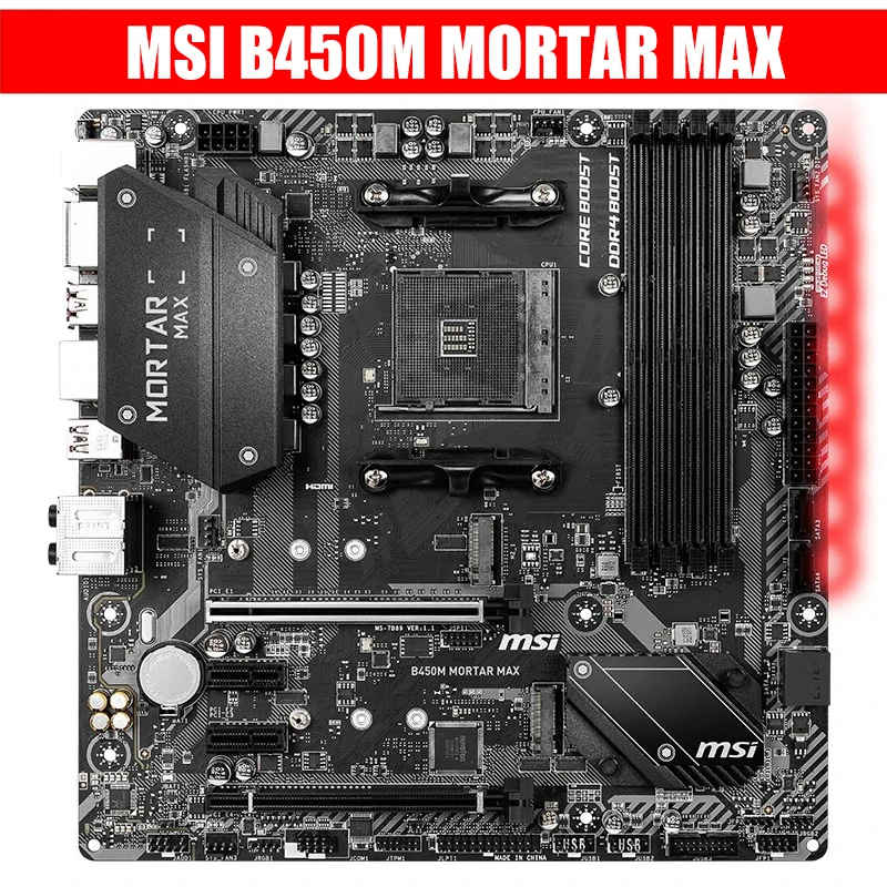 

MSI B450M Mortar Max Desktop Motherboard Support 3700x/3600x/3600/2600 CPU AMD b450/socket AM4 PCI-E 3.0