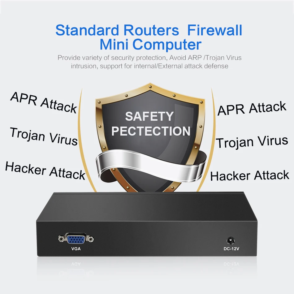 Безвентиляторный мини ПК четырехъядерный Celeron J1900 J1800 4* Gigabit Ethernet LAN маршрутизатор брандмауэр Мини компьютер Windows Ubuntu 4-RJ45 HTPC