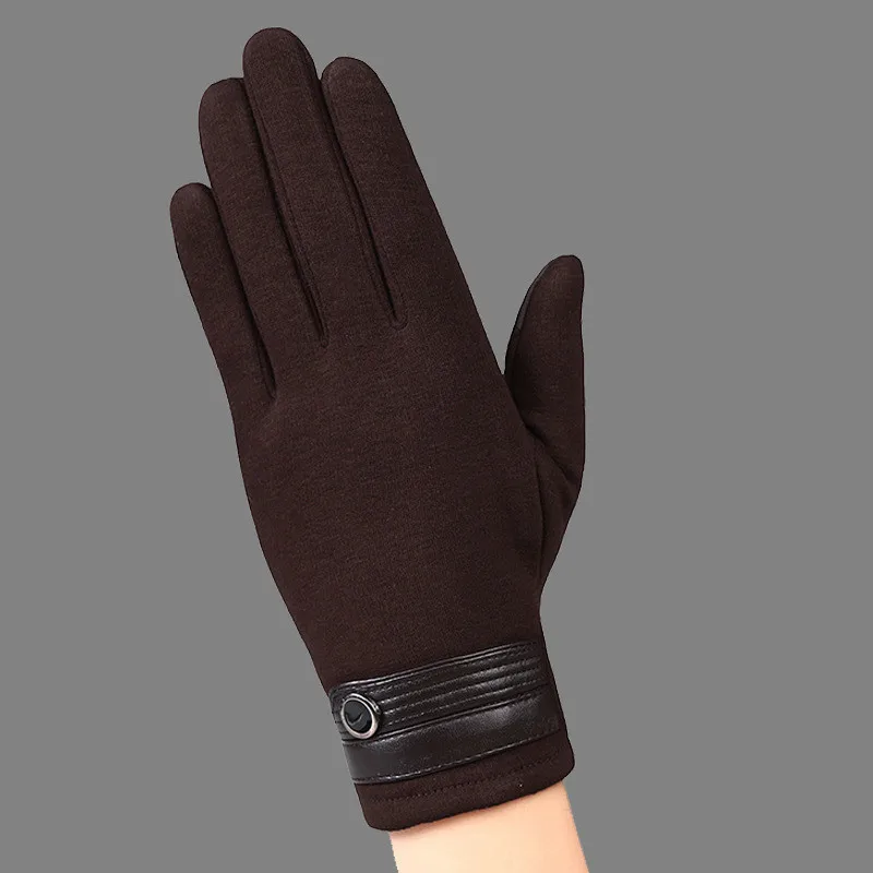 D- Brown Роскошные кожаные мото Guantes PU лоскутные толстые перчатки мужские зимние перчатки мужские мотоциклетные теплые перчатки противоскользящие - Цвет: D- Brown