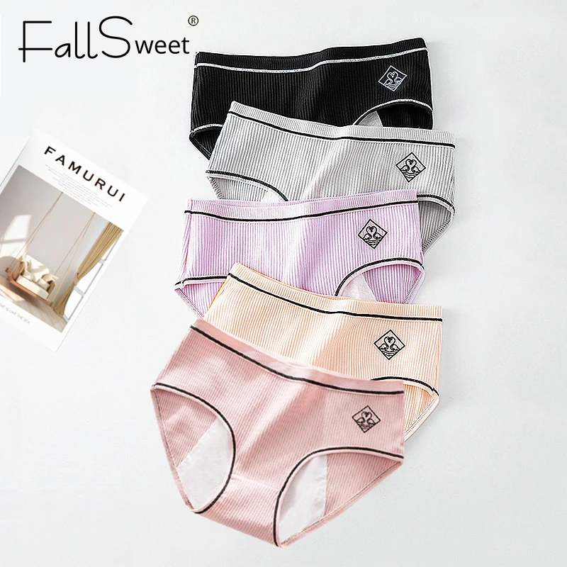 Трусы женские FallSweet 5 шт./лот хлопковое нижнее белье непротекающие