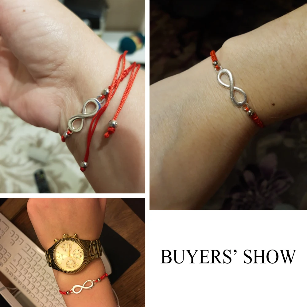 Black String Infinity Charm Bracelets for Protection Luck Handmade Thread Amulet Friendship Jewelry | Украшения и аксессуары