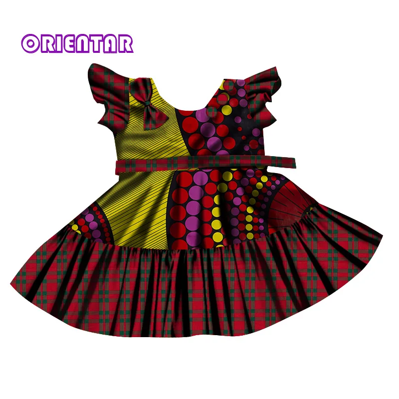 Африканское детское платье хлопковое с Африканским принтом милое бальное для