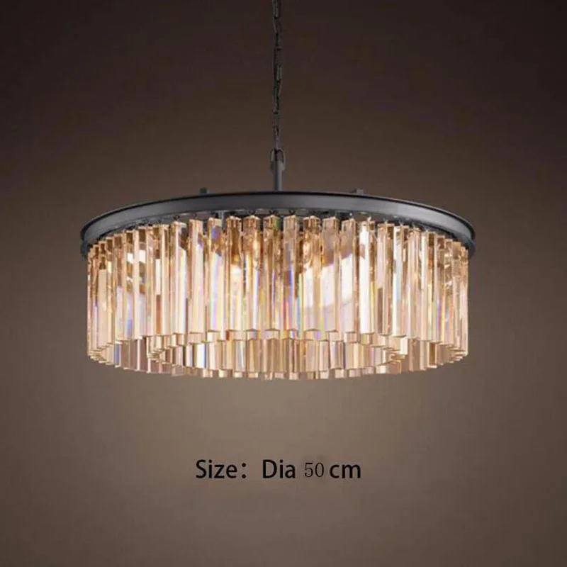 

American Style Chandelier Round Shape Crystal Chandelier Lighting Luminaires Hanging Light for Restaurant Crystal Style Lamp