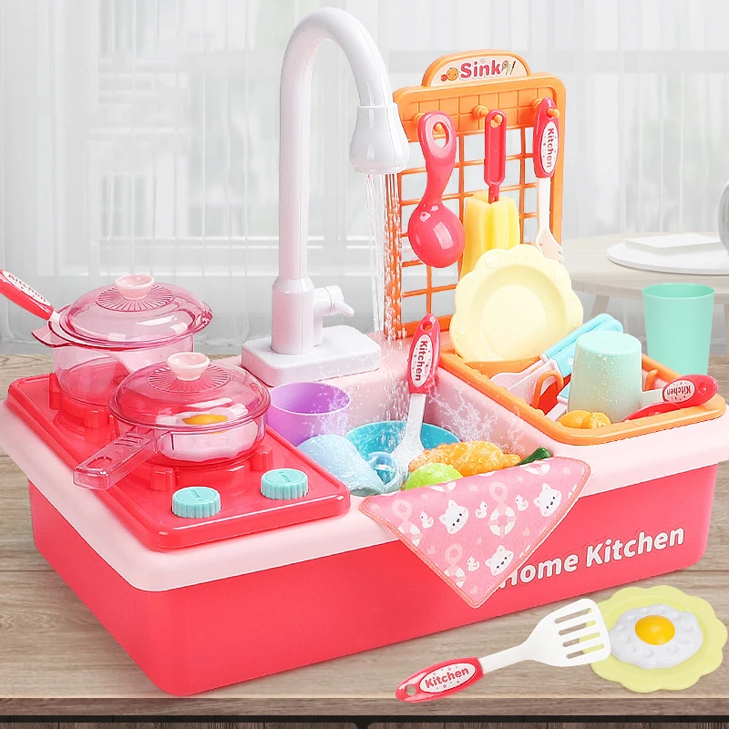 Электрическая пластиковая имитация мытья в посудомоечной машине, игрушечный набор, мини кухня, ролевая игра, ролевая игра, забавные образов...