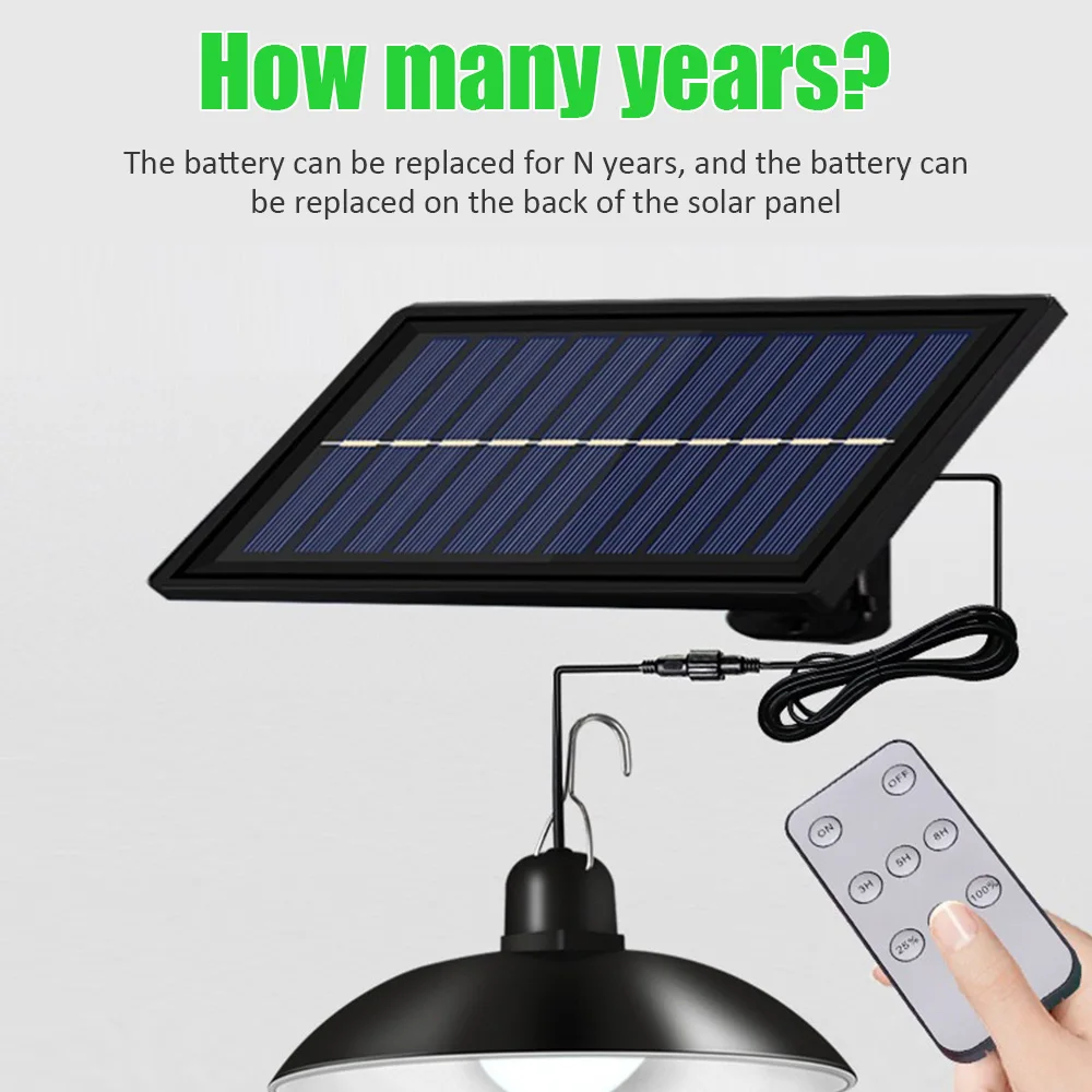 Подвесной светильник на солнечной батарее s двойной одинарный подвесной с теплым