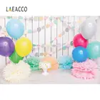 Фон для детской портретной фотосъемки Laeacco с изображением серого дерева, настенный шар год, дня рождения, торта, цветов
