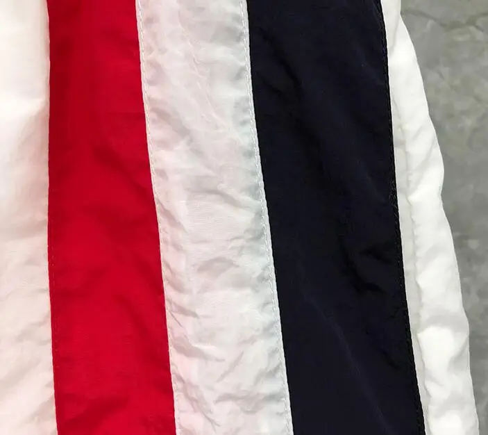 

2021 Fashion TB THOM Brand Casual Shorts Men Summer Beach Shorts Sports Trousers Vertical Striped Panelled Jogger Track Shorts