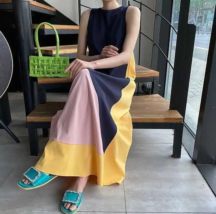 Новинка лета 2020 элегантное милое молодежное свободное платье майка с большим