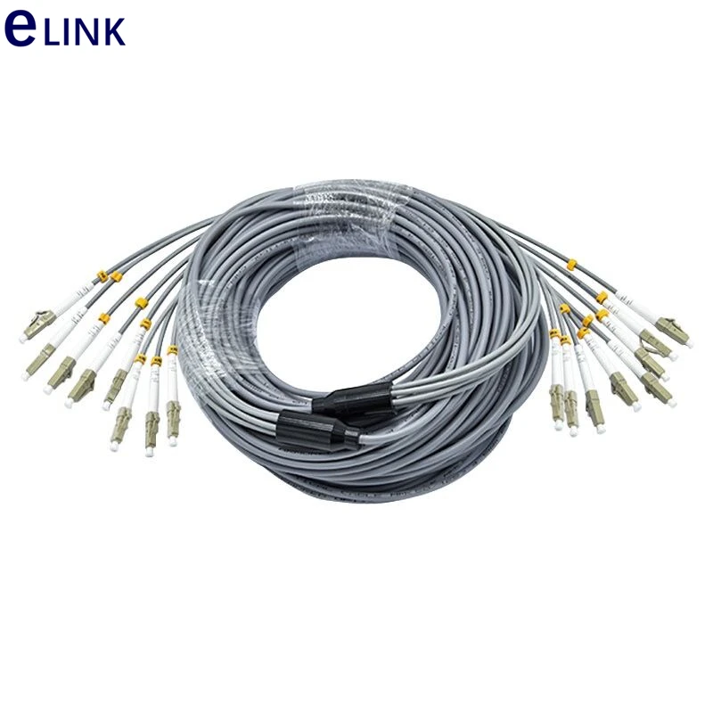 25mtr 8 core Armored fiber patchcords MM SC LC FC ST UPC Multimode 8C fibers Armored optical fibre jumper cable ELINK ftth 100M