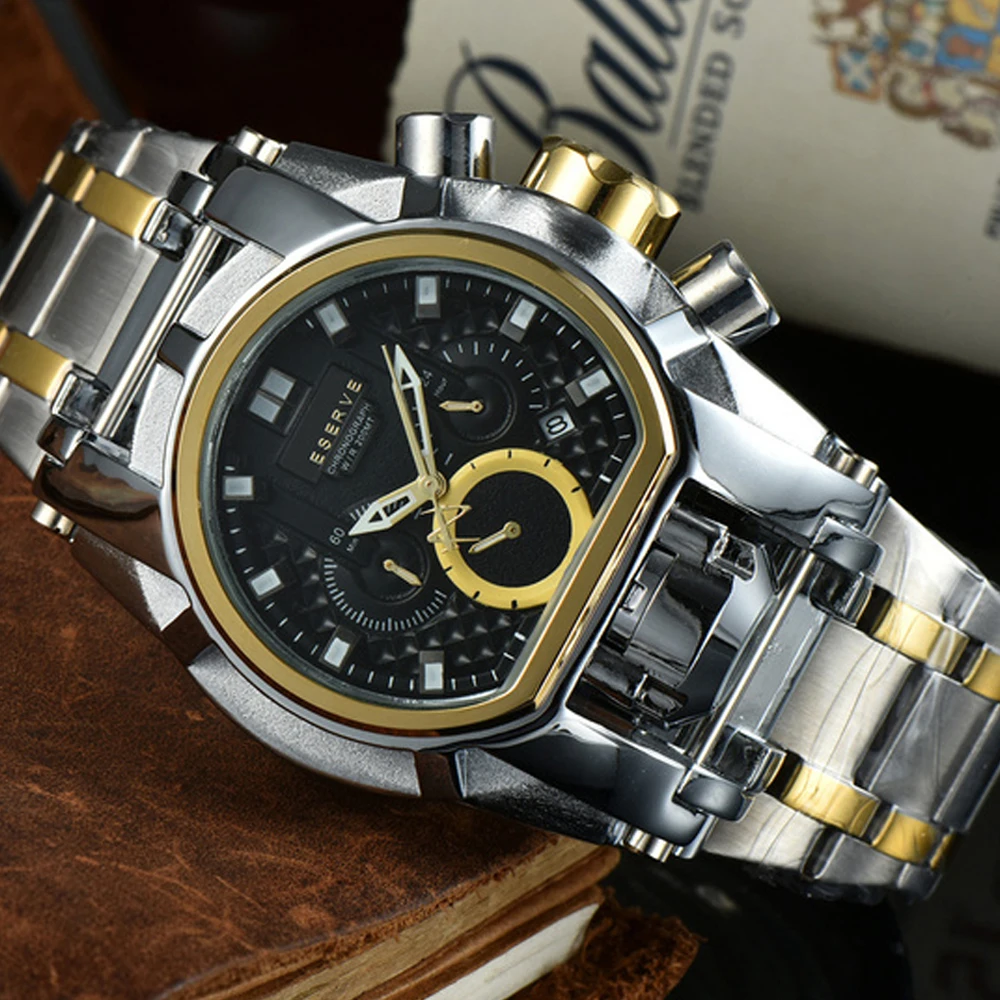 

Best 18K Gold Invincible Reserve Bolt Zeus Undefeated Watch Chronograph Quartz Wristwatches Original Invicto Clocks Dropshipping