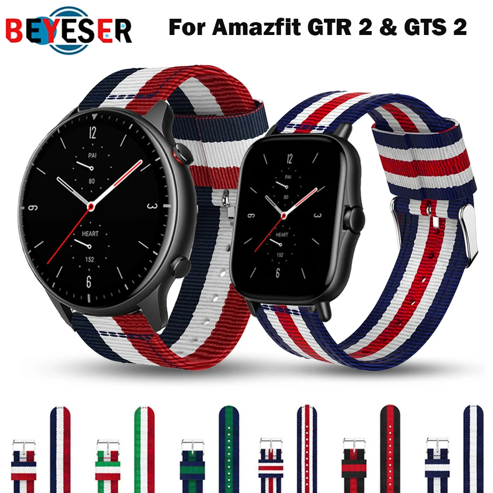 

Nylon Strap for Huami Amazfit GTR 2 GTS 2 Bracelet Classic Fabric band For Amazfit GTR 47MM GTS Smartwatch Replaceable Watchband