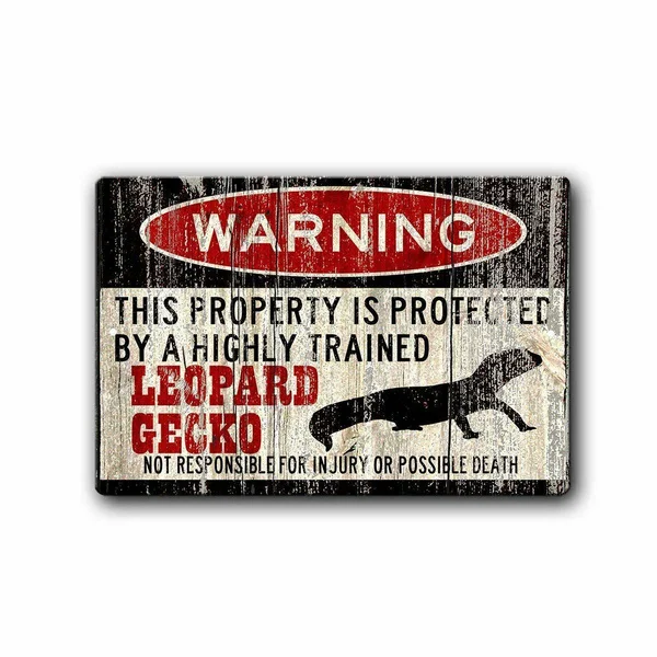 Fashion Metal Poster Leopard Gecko Warning Sign Metal Painting 20x30cm Poster Metal Plaque Metal Tin Sign 2021 Hot Selling