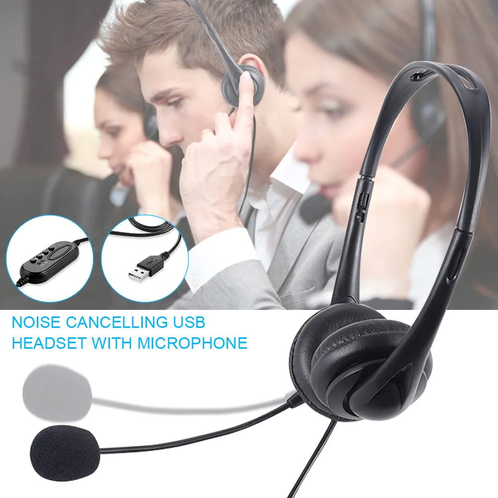 Легкий колл центр для ПК прозрачный чат с микрофоном школьная USB гарнитура