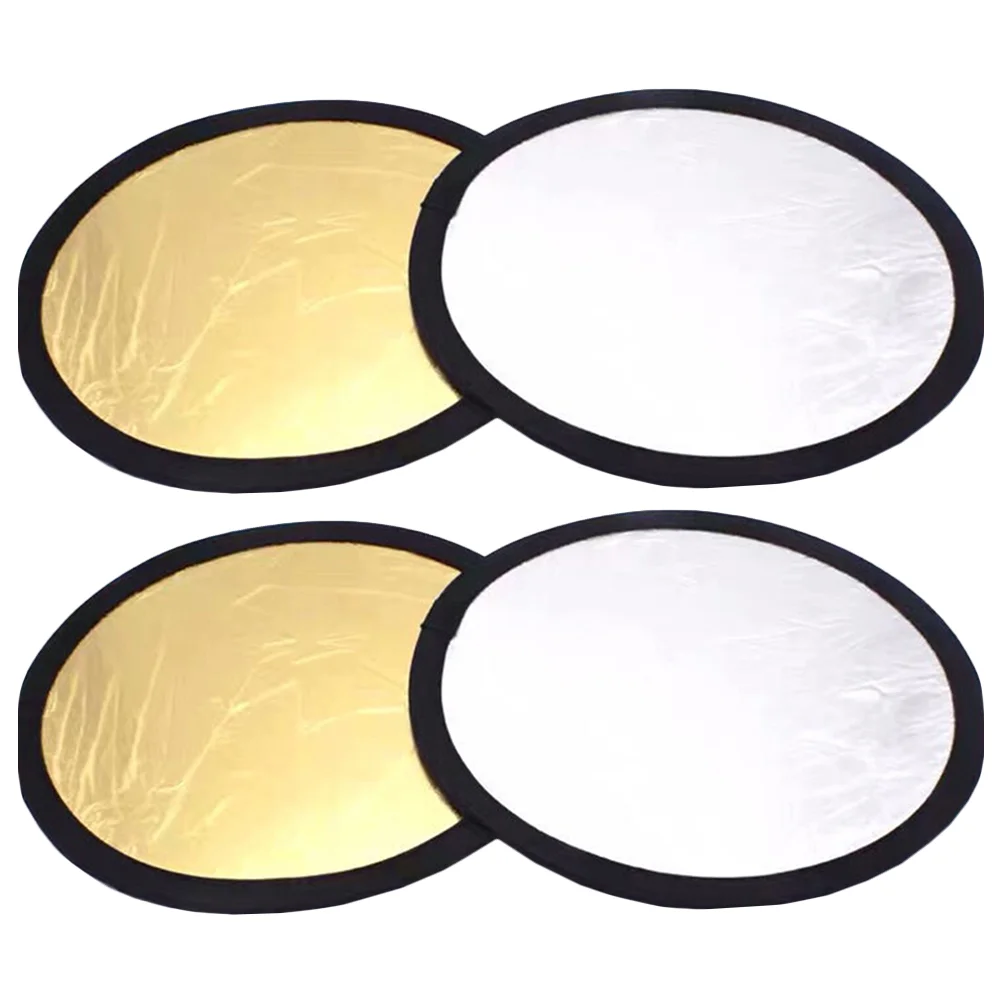 

4pcs Portable 2-in-1 Photography Reflectors Round Light Reflectors Photography Props