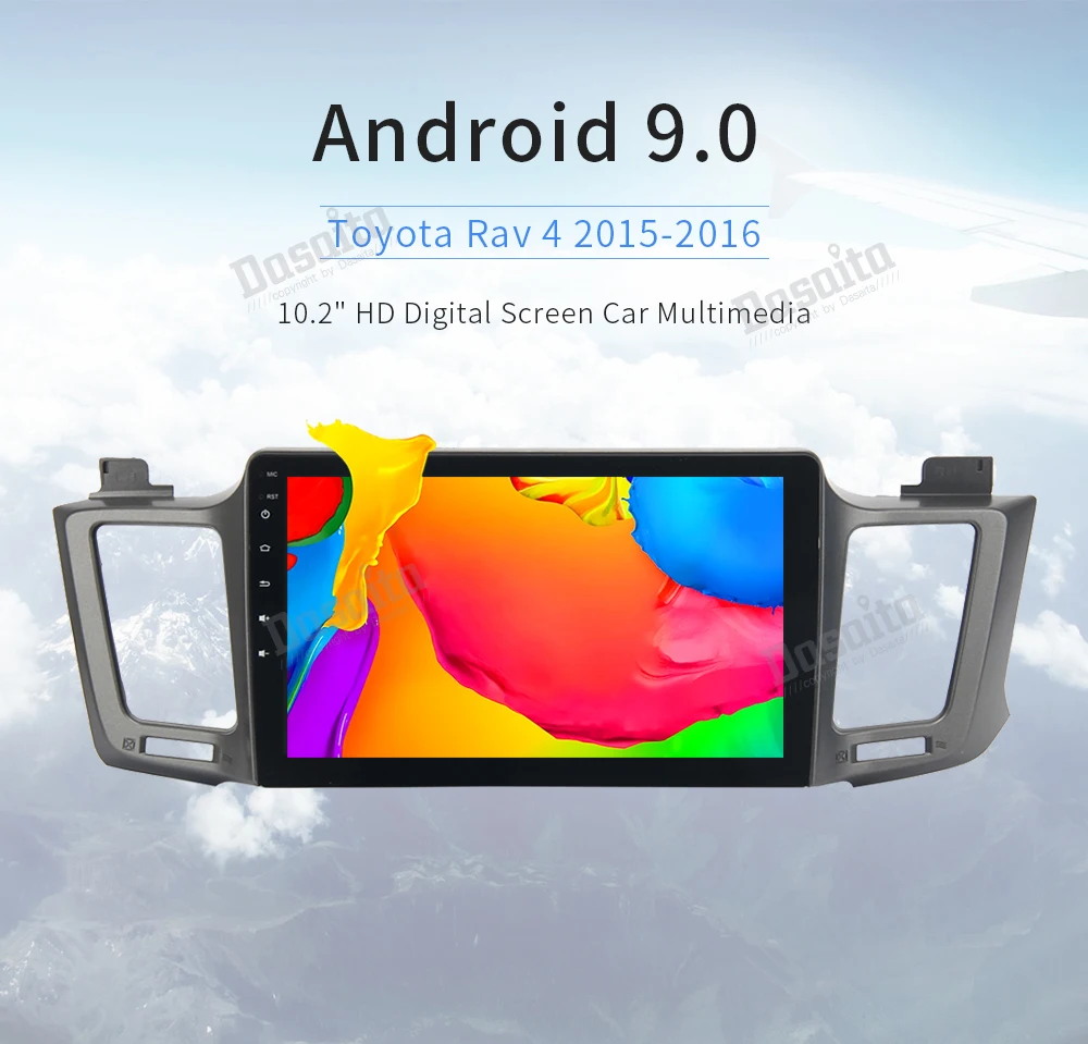10," HD цифровой экран Встроенный gps Android 9,0 32 ГБ rom Восьмиядерный для Toyota RAV4 с автомобильным мультимедийным плеером