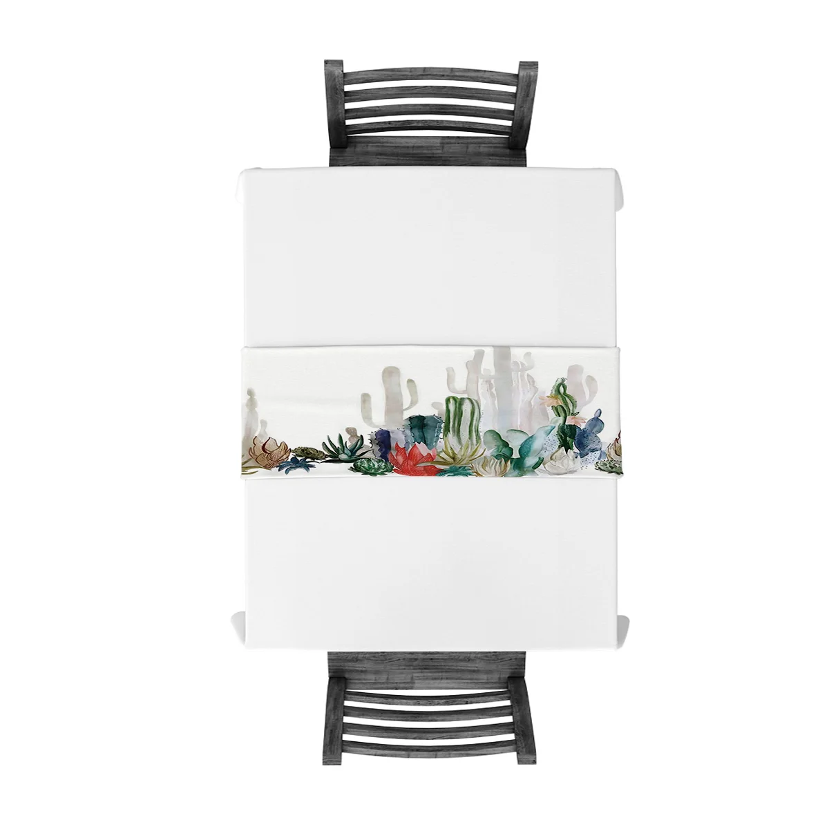 Чернильная живопись скандинавский кактус Настольная дорожка флаг искусственная