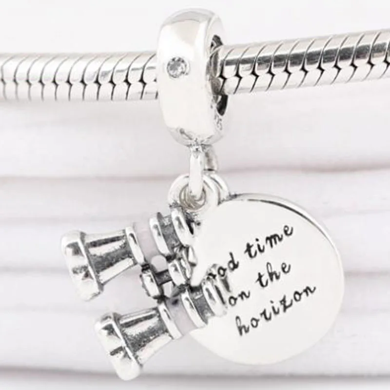 

100% 925 Sterling Silver Charm Innovative Telescope Pendant Fit Pandora Women Bracelet & Necklace Diy Jewelry