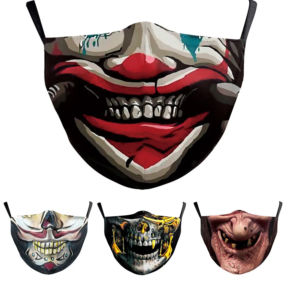 

Новые забавные страшная маска Ужас Косплэй Для женщин маски унисекс уход за кожей лица защиты пылезащитные боты для велоспорта покупок дыш...