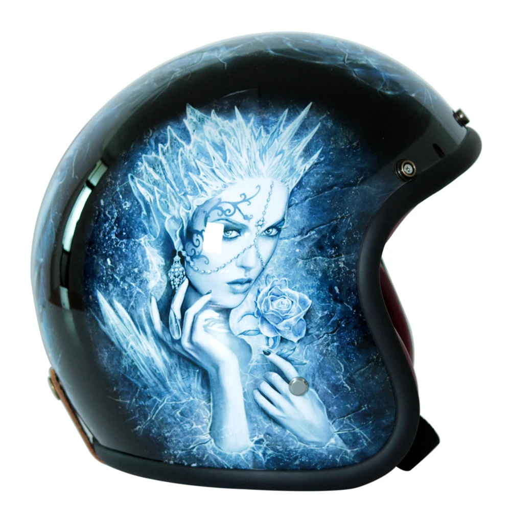 Ледяная картина с изображением девушки мото rcycle Шлем Мужчины Женщины Открытый