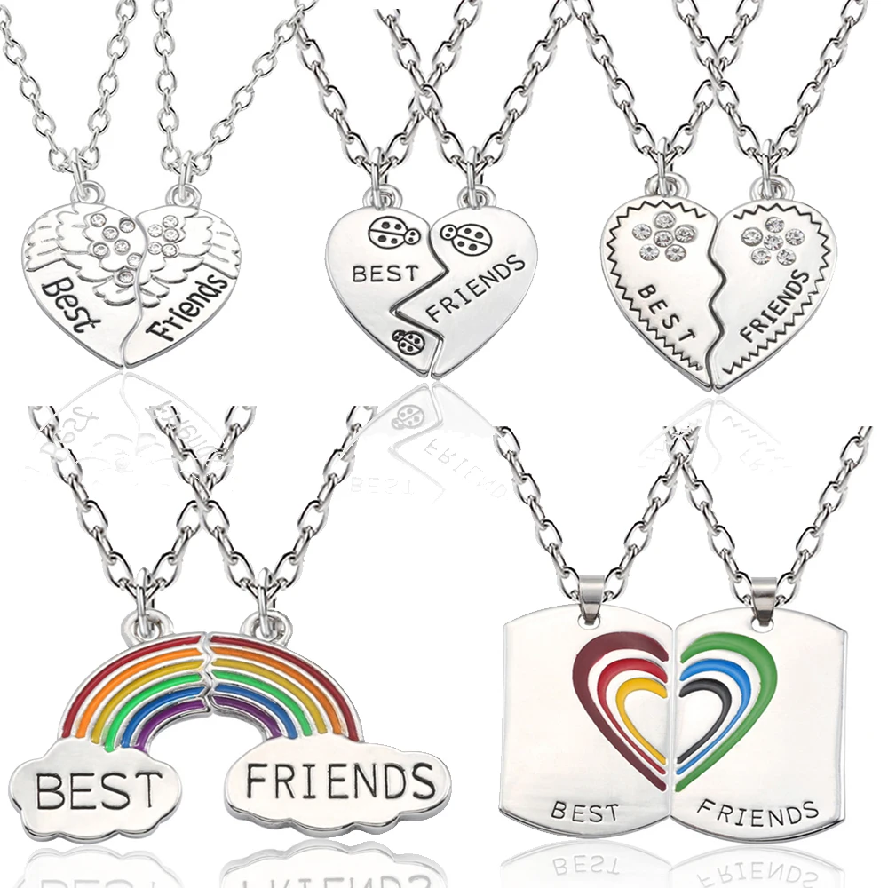 2 шт./набор Резные Смешанные радужные ожерелья с подвеской в виде разбитого