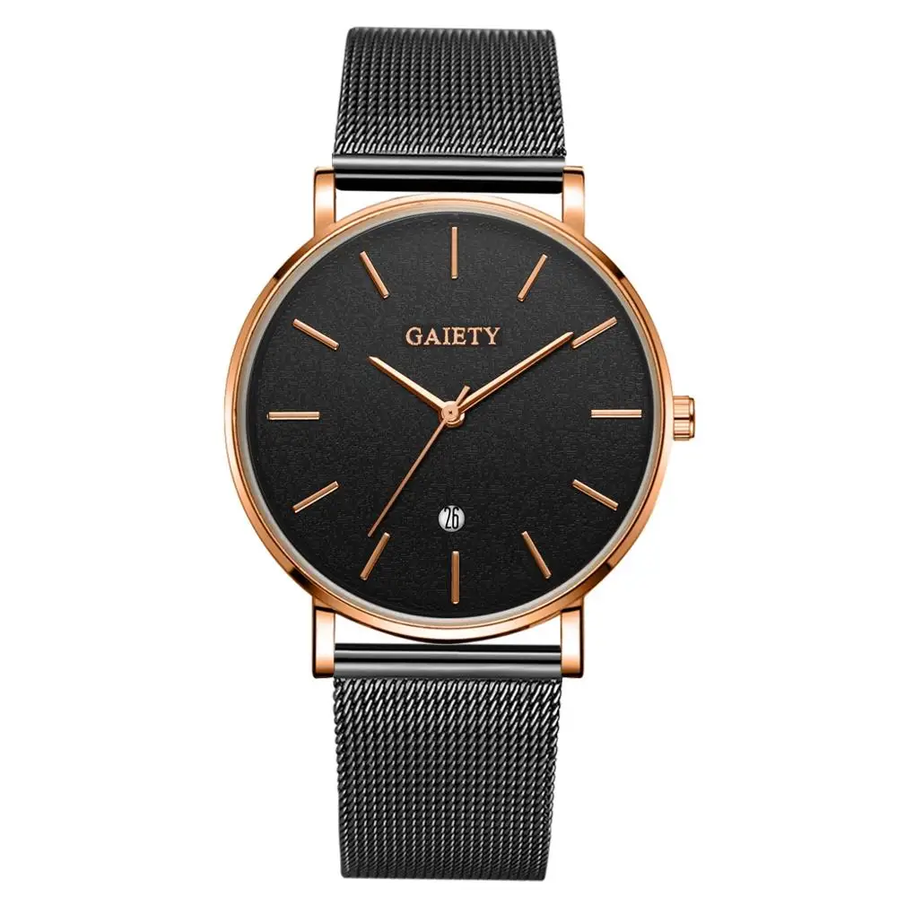 Роскошные мужские часы Классические наручные ультра тонкий металлический