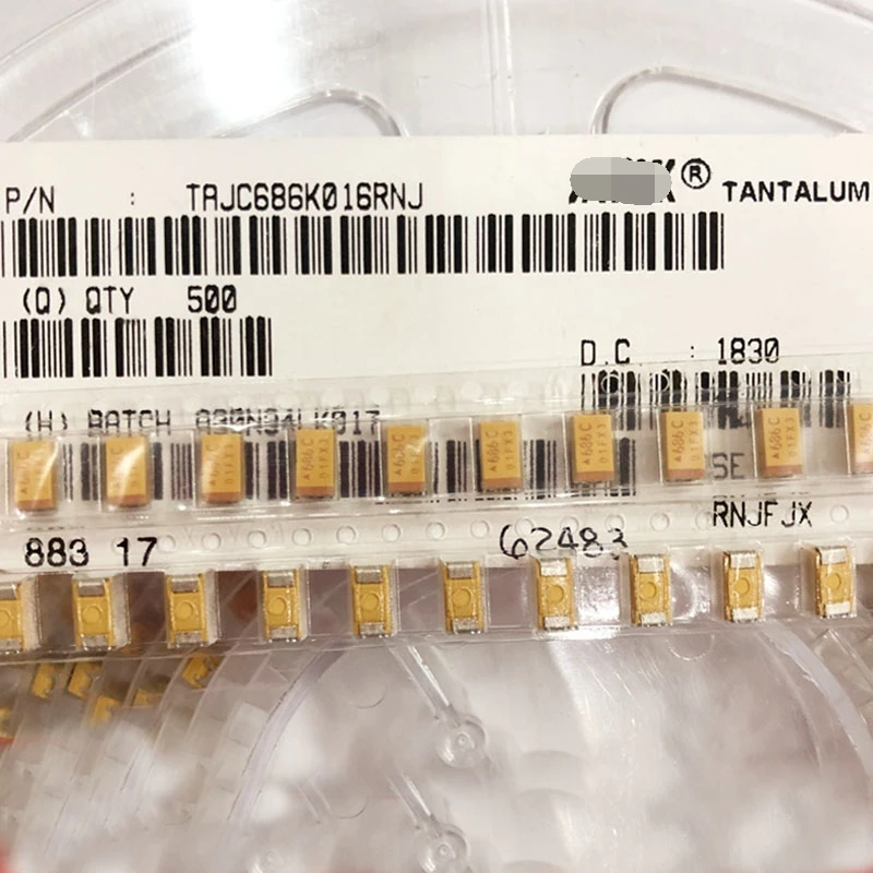 50 шт./лот танталовый конденсатор с алюминиевой крышкой 10 мкФ 20V Тип C 6032 106D TAJC106K020RNJ
