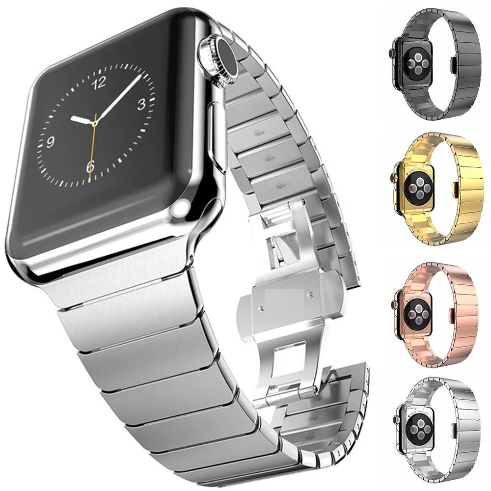 38 40mm 42 44mm watch strap For iwatch 7 41mm 45mm Stainless steel Bands for Apple Watch Series6 5 4 3 Link loop bracelet strap