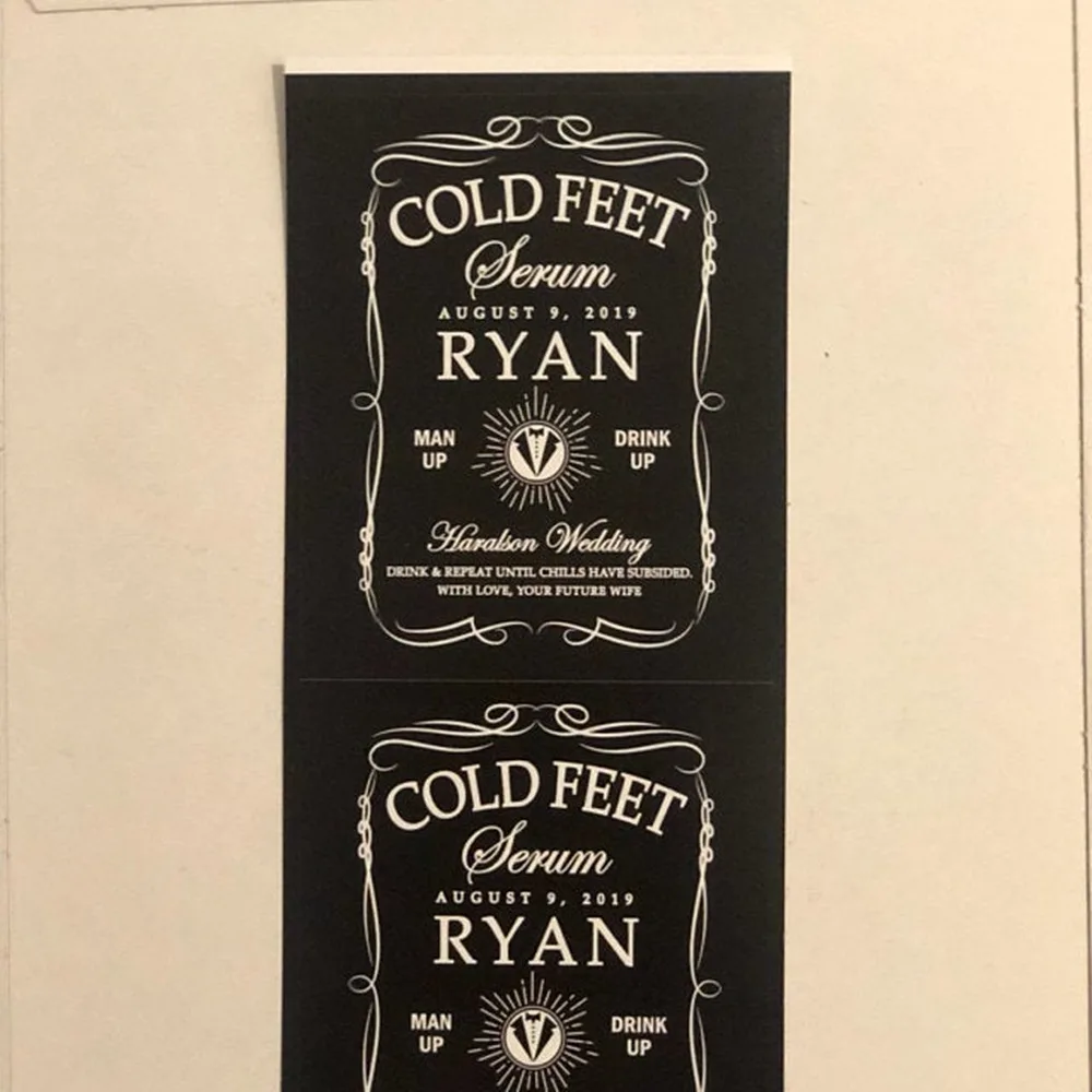 Пользовательские 4 шт. этикетки для бутылок с ликером фотоэтикетки на заказ