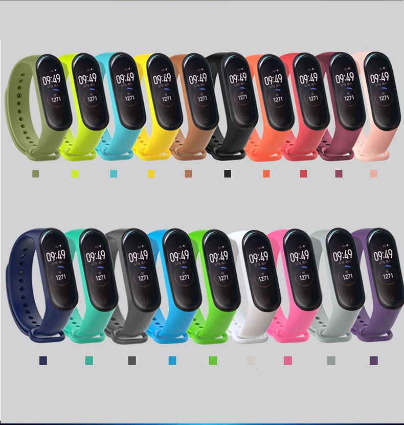 Цветной mi band 4 аксессуары pulseira mi band 4 3 ремешок замена силиконовый ремешок для xiaomi mi4 умный Браслет