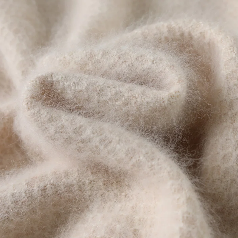 

Winter men's round neck wool sweater 2020 new solid color knitted mink cashmere sweater casual warm pullover O neck top Selling