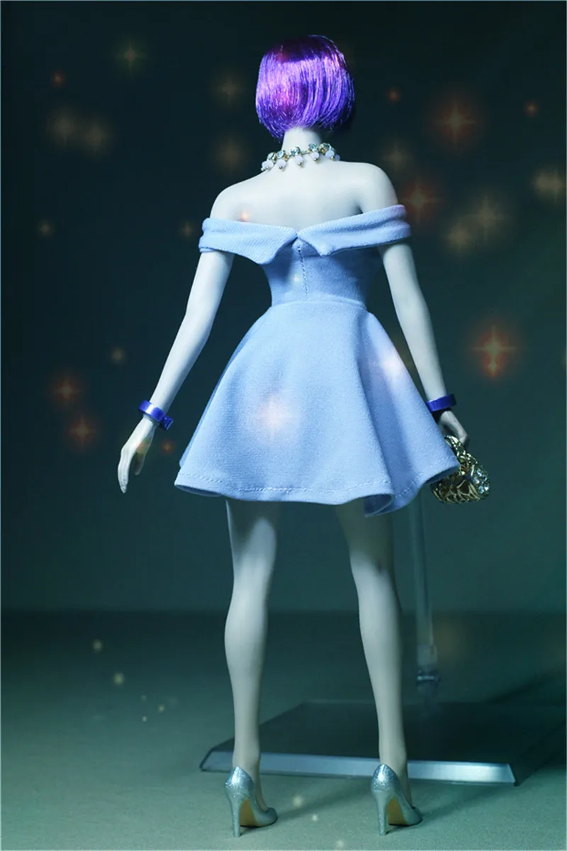 Mnotht масштаб 1/6 Лаванда без бретелек платье утренняя слава для 12 дюймов