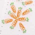 Металлическая Закладка в форме моркови, 50 шт.лот, мини-Скрепка, книжные маркеры, школьные и офисные принадлежности, оптовая продажа