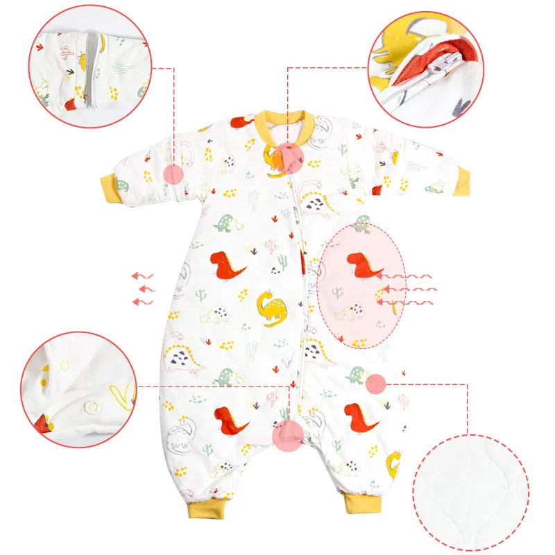 Детский спальный мешок AXA010 6 слойный муслиновый с длинным рукавом детская одежда