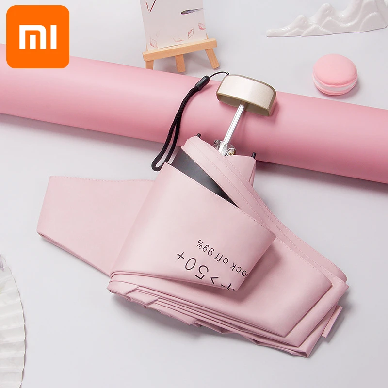 Мини-зонт Xiaomi мужской/мужской карманный складной зонтик от дождя и солнца защита