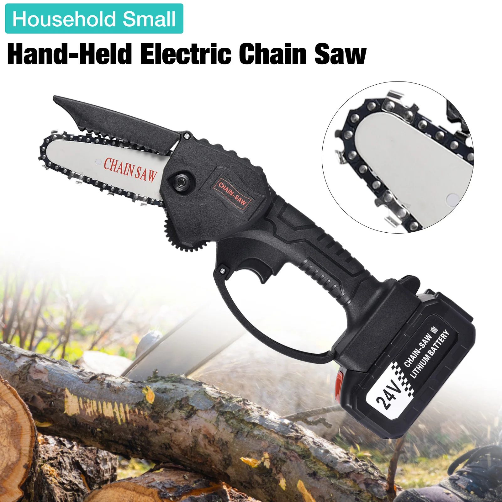 Mini Chainsaw Rechargeable Hand-held Electric Pruning Saw Tool Chain Saw Part Angle Grinder Into Chain Saw