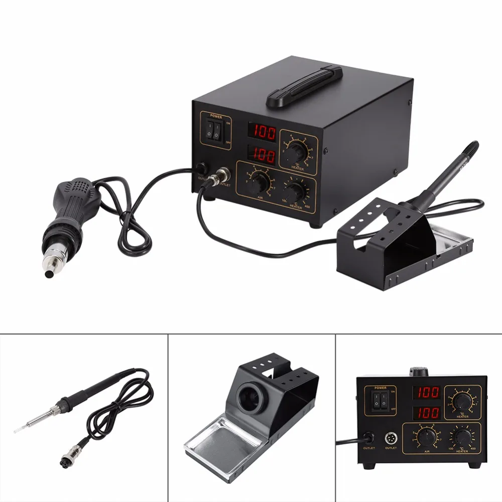 998D 800 Вт 220 В 450 Цельсия паяльная станция с горячим воздухом Thermoregul светодиодный тепловой пистолет Handel фен с насадкой для BGA IC