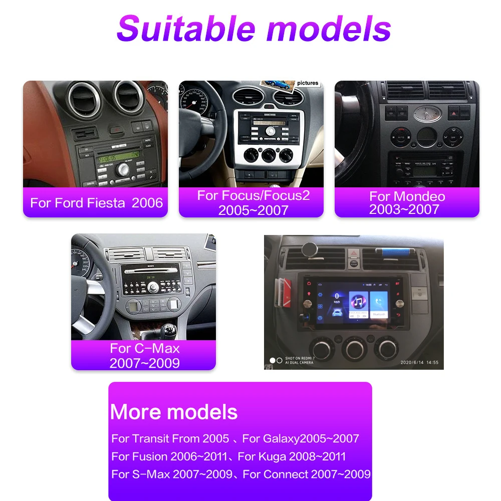 Автомобильный мультимедийный плеер Android 8 1 с Bluetooth для Ford Transit From Fiesta Focus/Focus2 Galaxy