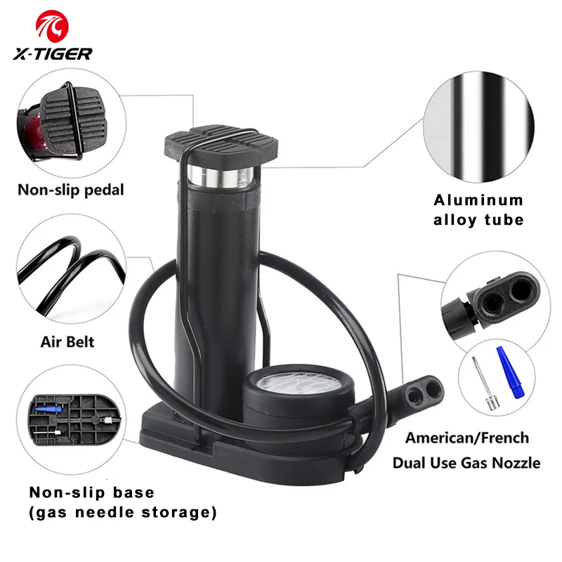 X TIGER Велосипедные насосы Портативный Алюминий ног туфли лодочки MTB Дорожный