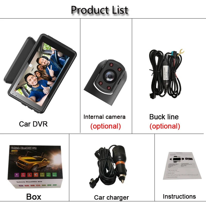 

Jiluxing 1080P Car DVR 3inch mini Dual Lens Dash cam with No light Night vision Internal camera Auto Digital Video Recorder