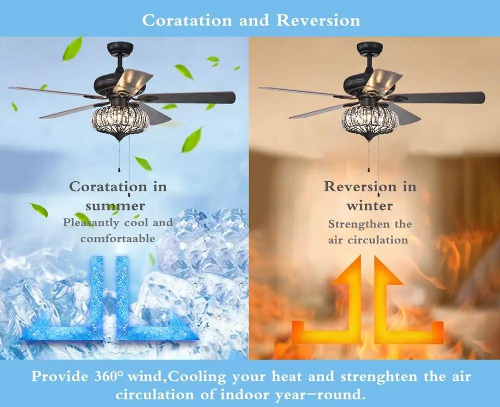 52 дюймовые Хрустальные потолочные вентиляторы лампы деревянный подвесной