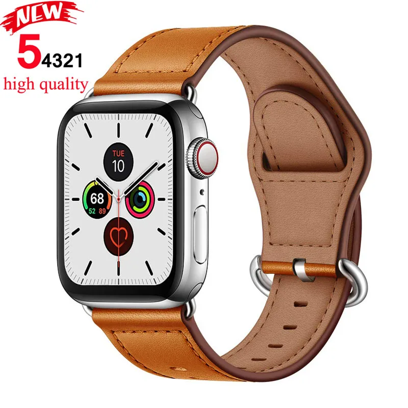 Кожаный ремешок для Apple watch 44 мм 40 iWatch 42 38 браслет часов из натуральной кожи 5 4 3 2