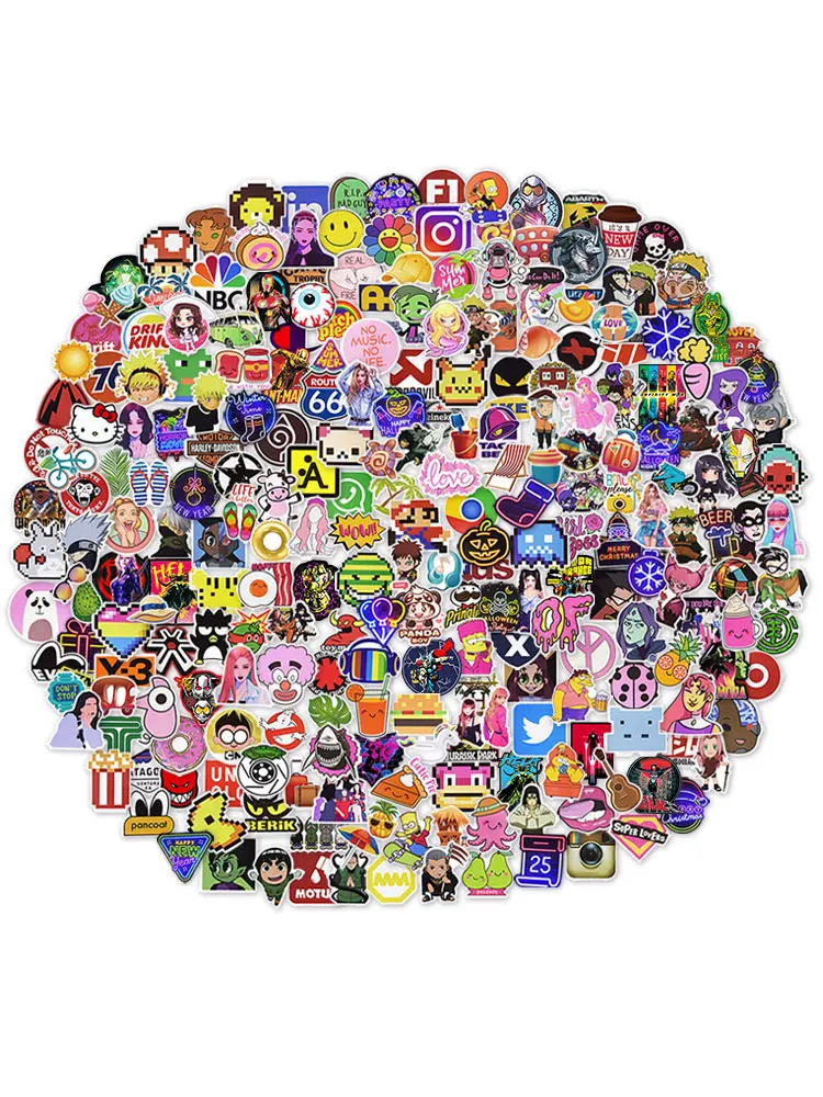 Pegatinas de dibujos animados variados para ordenador port&aacute;til, pegatinas para bicicleta, monopat&iacute;n, equipaje, casco, juguetes, Jdm, 1000 Uds.-5