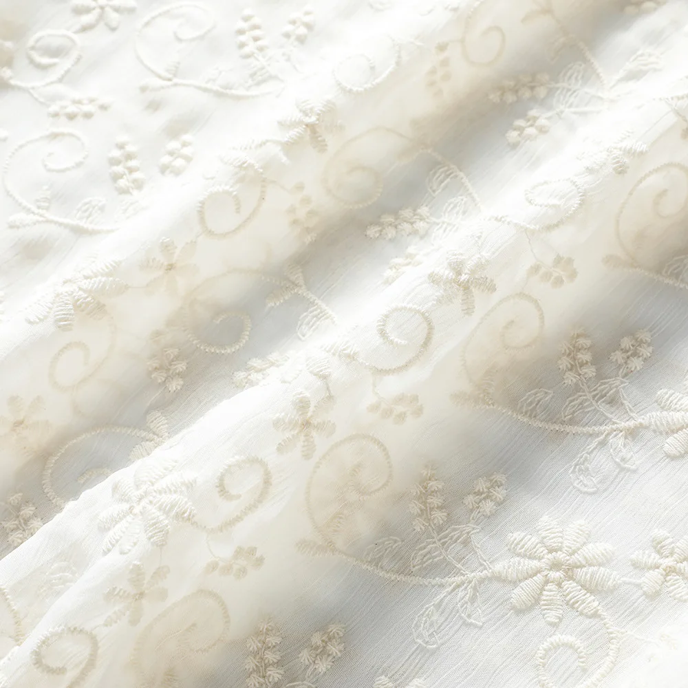 

New Chiffon Embroidered Fabric Wedding Dress Lace Accessories Fashion Women's Embroidered Fabric