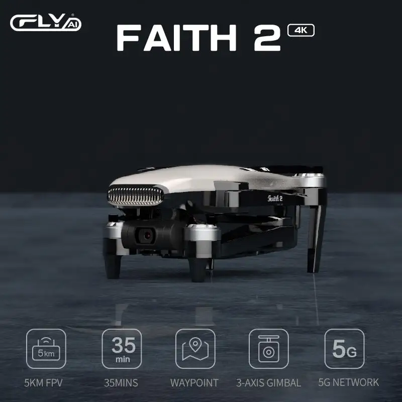 

Foldable Cfly C-fly Faith2 4k Camera Drone 3-axis Gimbal 35min Flight Time