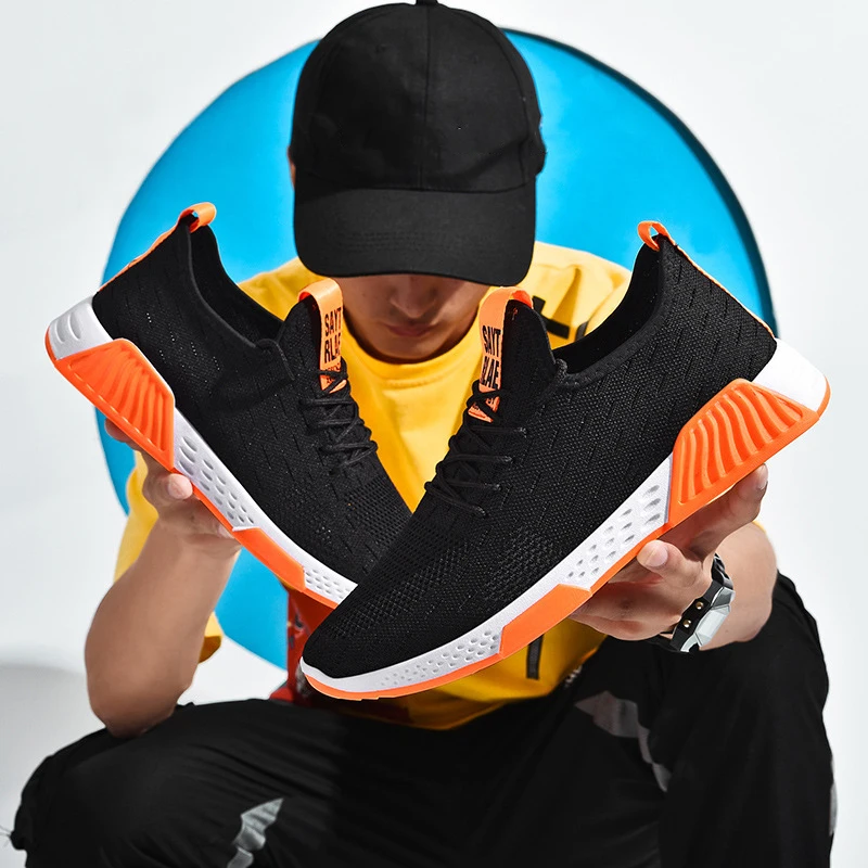 Мужские сетчатые кроссовки повседневные дышащие и удобные спортивные для бега